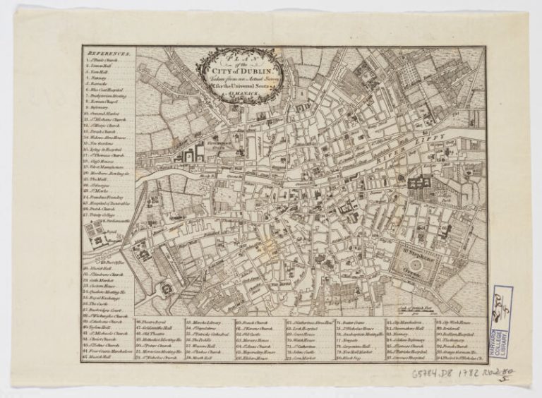 A printed map of the city of Dublin from 1792